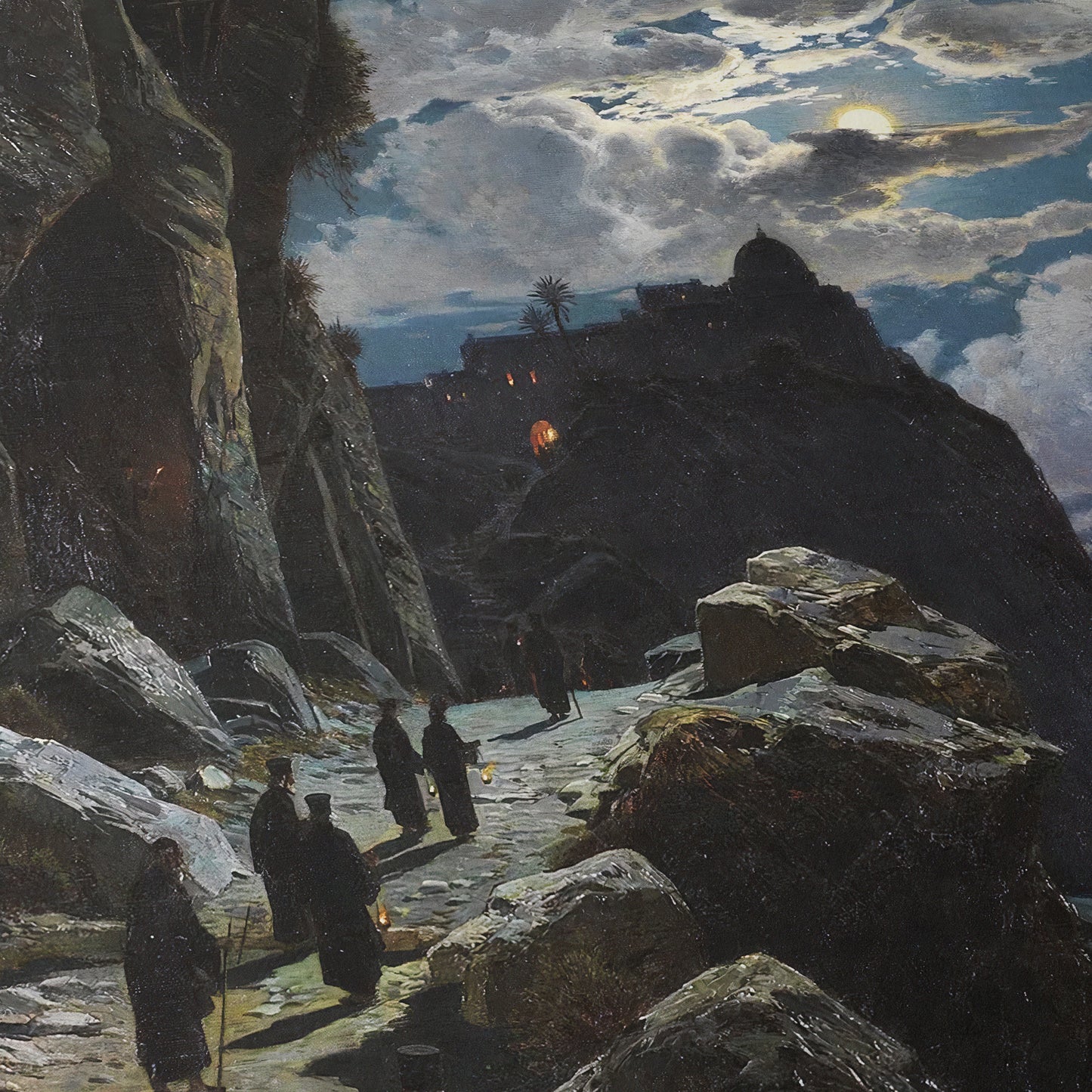 Monks Walk to the Mountain Monastery of Athos | Hermann Corrodi | 1905