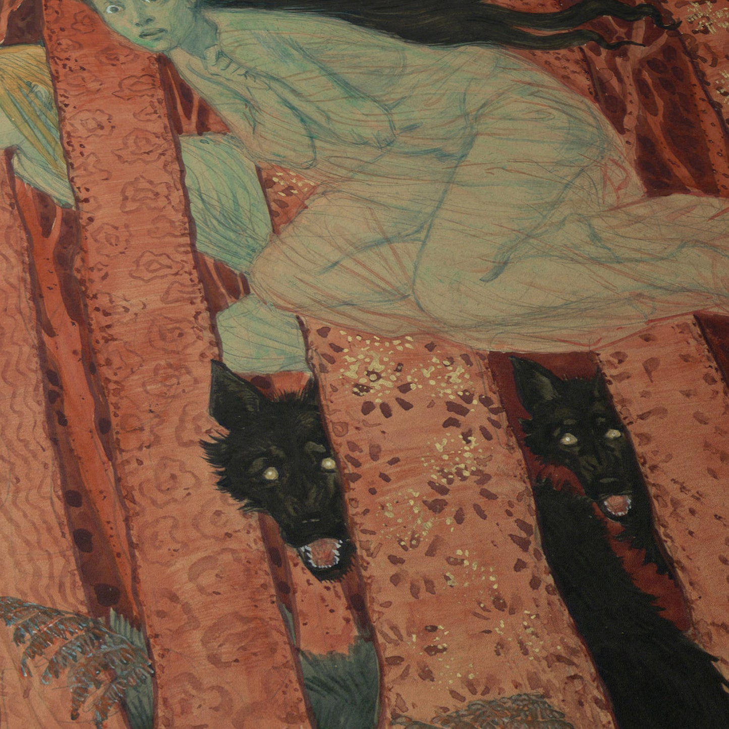 Three Witches and Three Wolves | Eugène Grasset | 1900