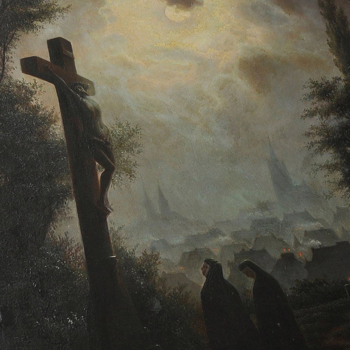 The Crucifix by Moonlight | Gustav Amberger | 1870