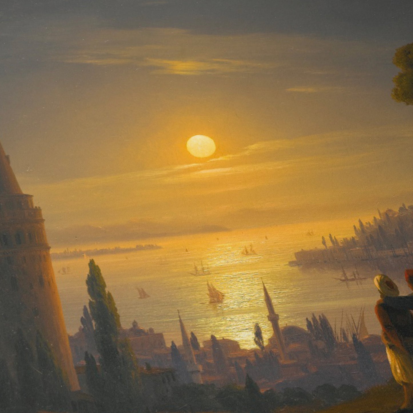 The Galata Tower by Moonlight | Ivan Aivazovsky | 1845
