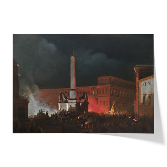 Blessing of Pius IX from the Quirinale at Night | Ippolito Caffi | 1848