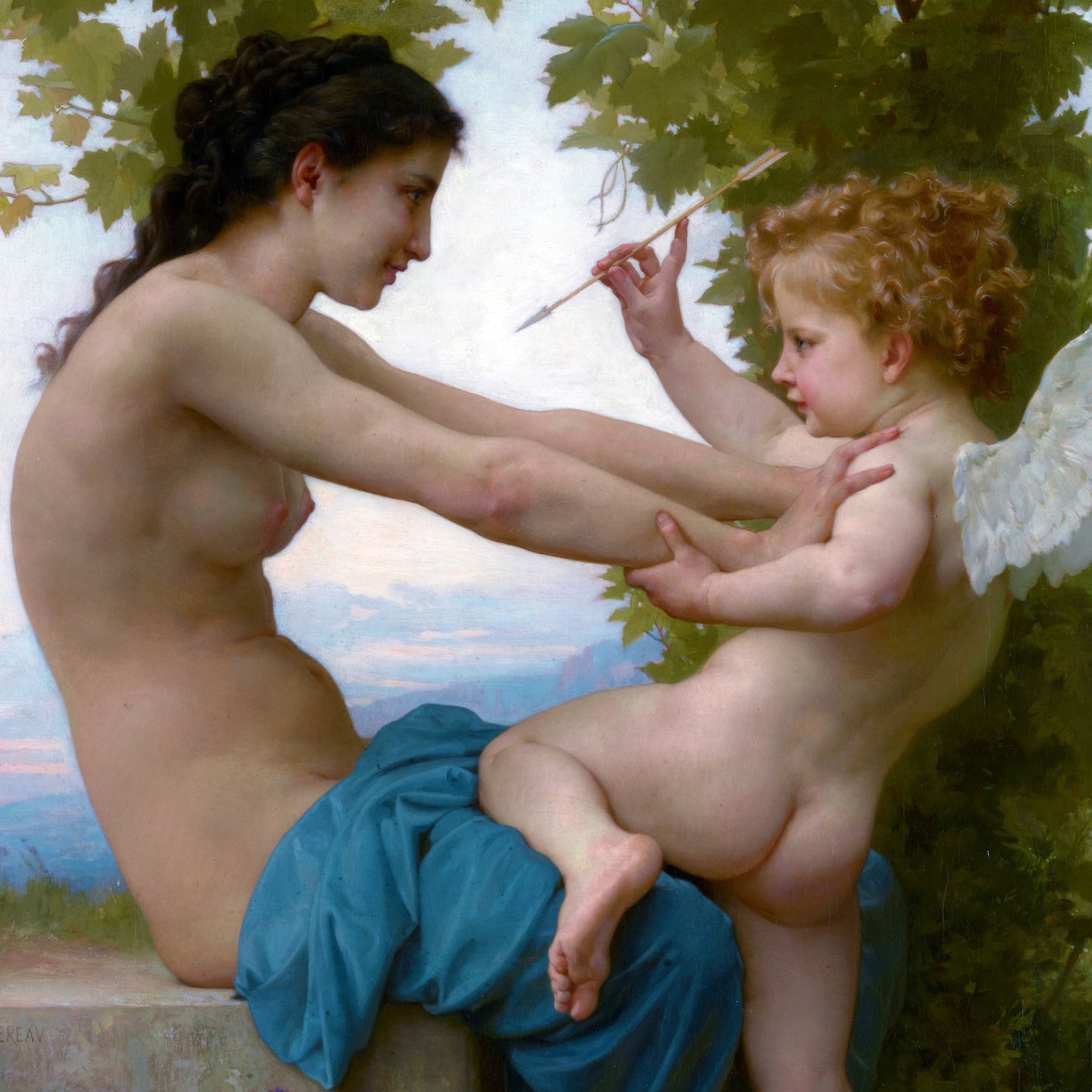 A Young Girl Defending Herself Against Love | William-Adolphe Bouguereau | 1880