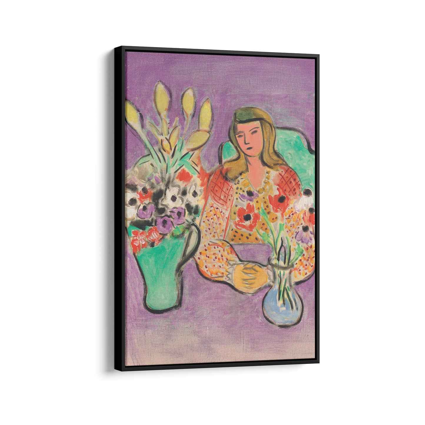 Young Girl with Anemones on Purple Background | Henri Matisse | 1944