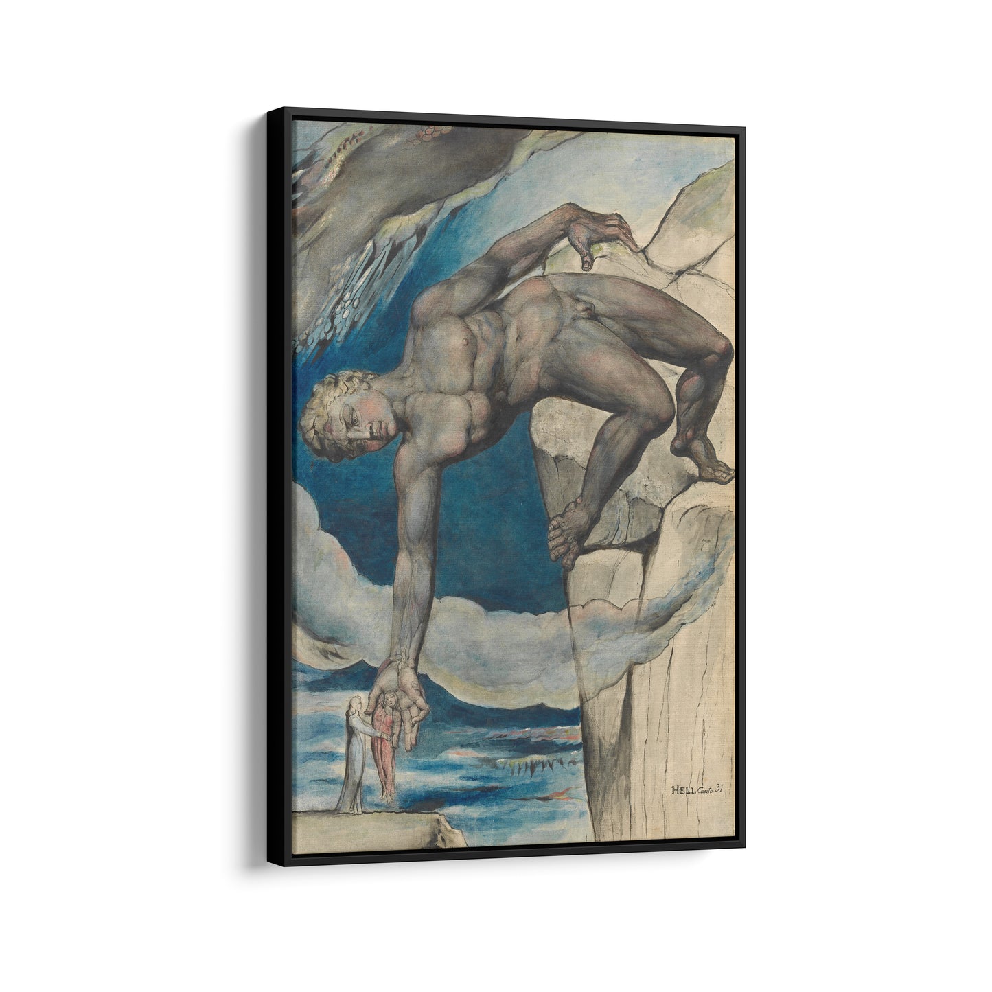 Antaeus Setting Down Dante and Virgil in the Last Circle of Hell | William Blake | 1824-27