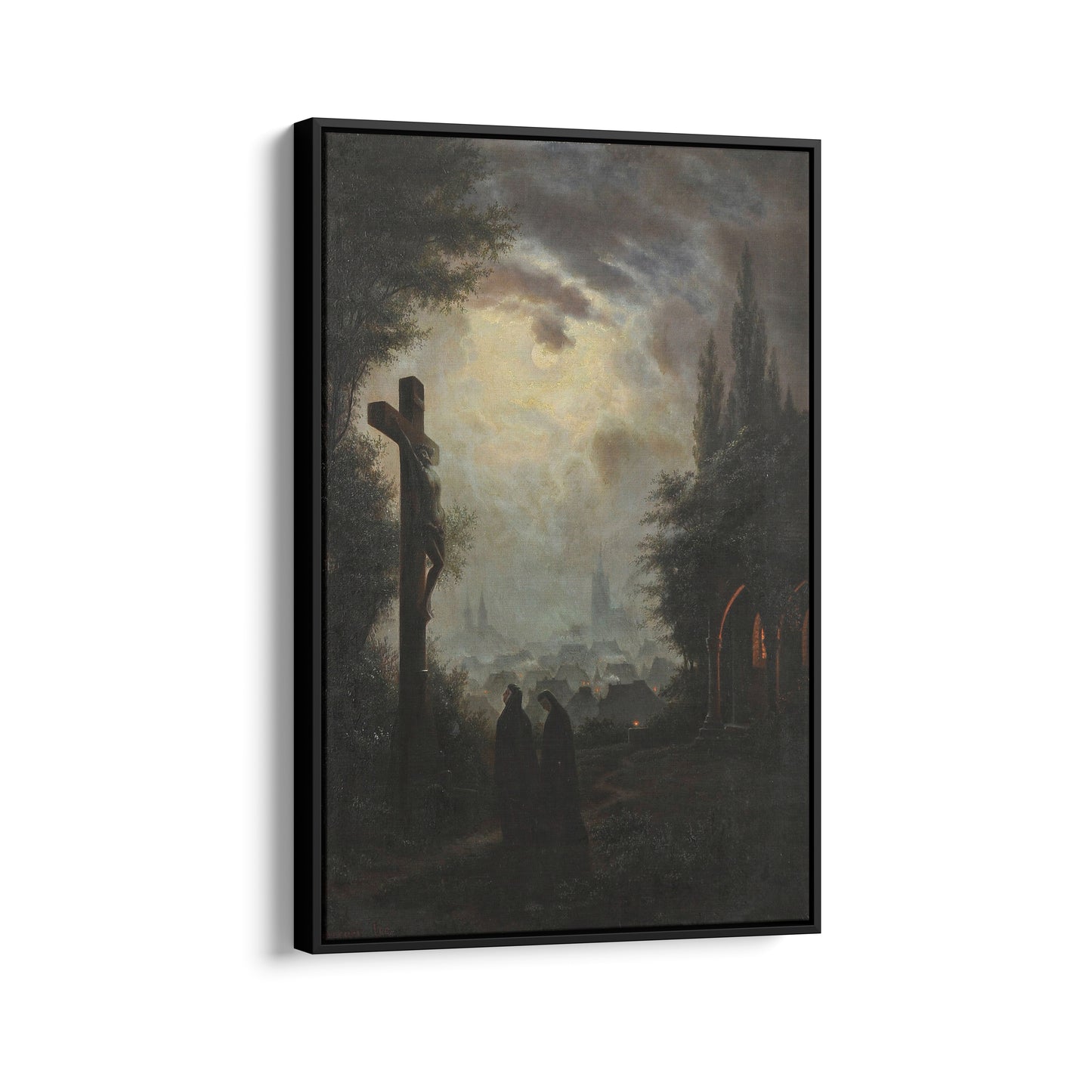 The Crucifix by Moonlight | Gustav Amberger | 1870