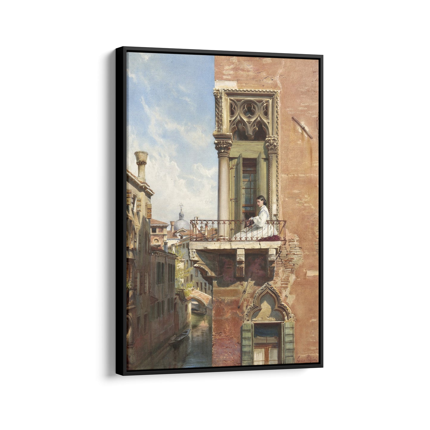 Anna Passini on the Balcony of the Palazzo Priuli in Venice | Ludwig Passini | c. 1886