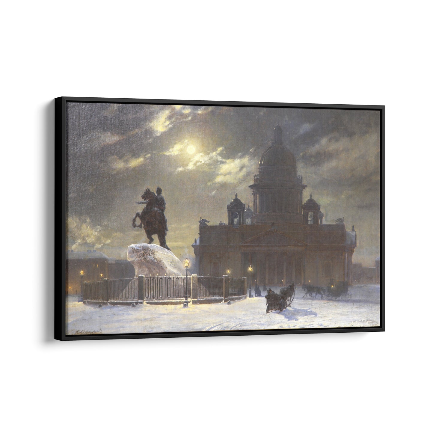 View of the monument to Peter I on the Senate Square in St. Petersburg | Vasily Surikov | 1870
