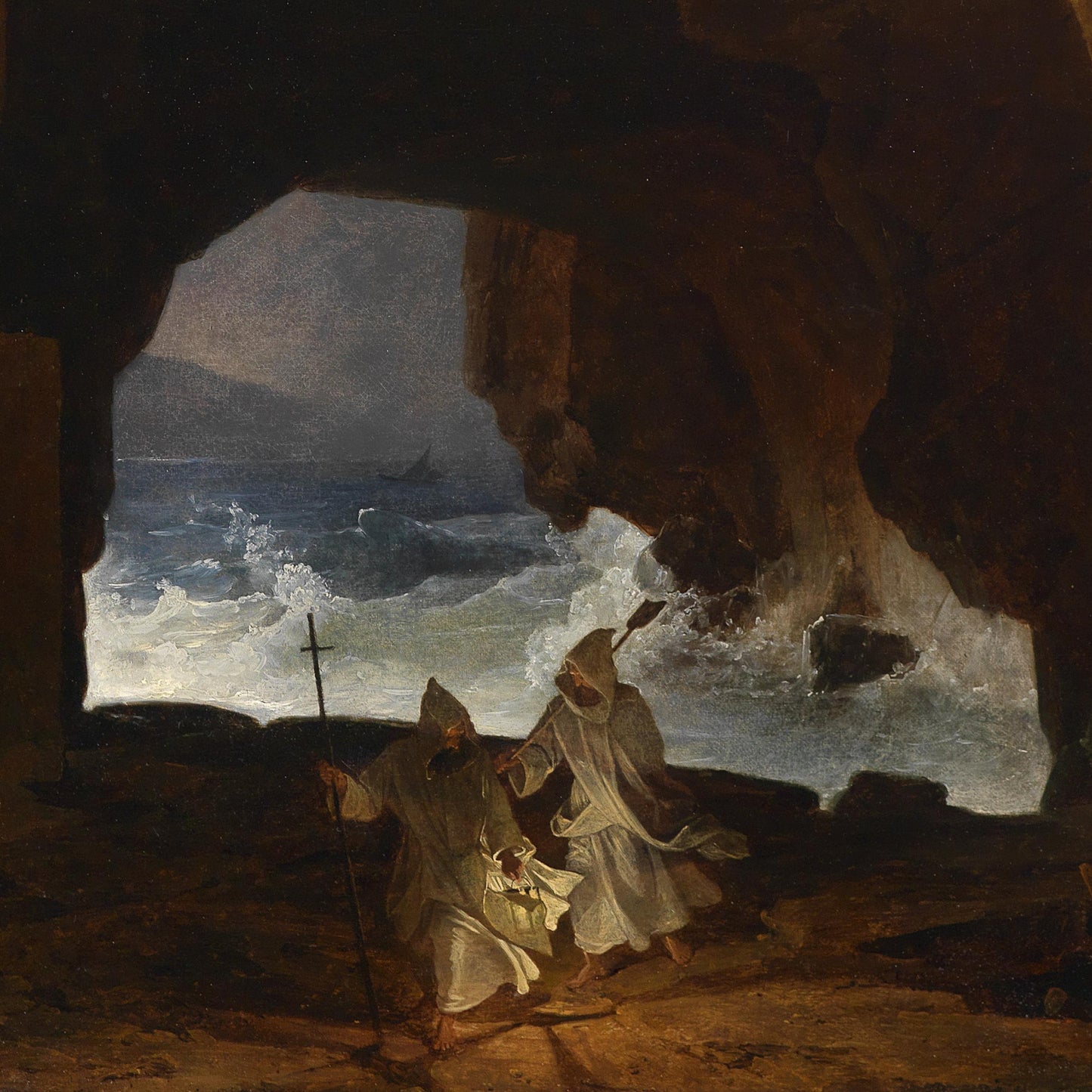 Monks in a Monastery Courtyard | Franz Ludwig Catel | 1856