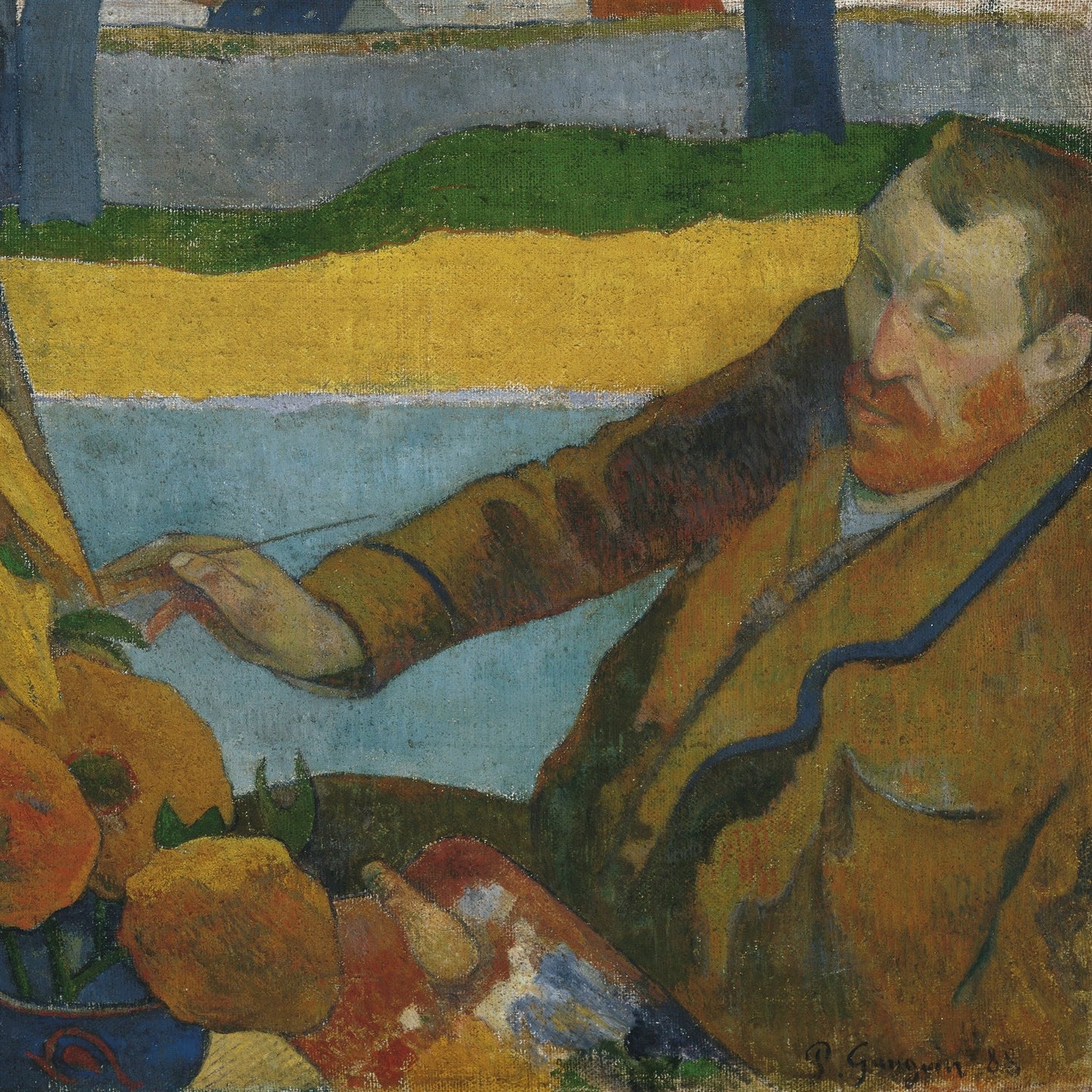 Vincent van Gogh Painting Sunflowers | Paul Gauguin | 1888
