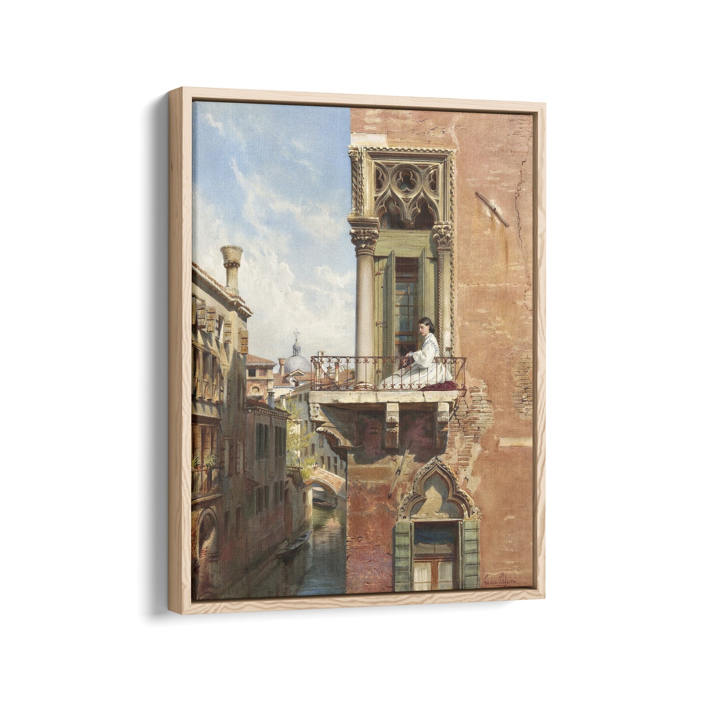 Anna Passini on the Balcony of the Palazzo Priuli in Venice | Ludwig Passini | c. 1886