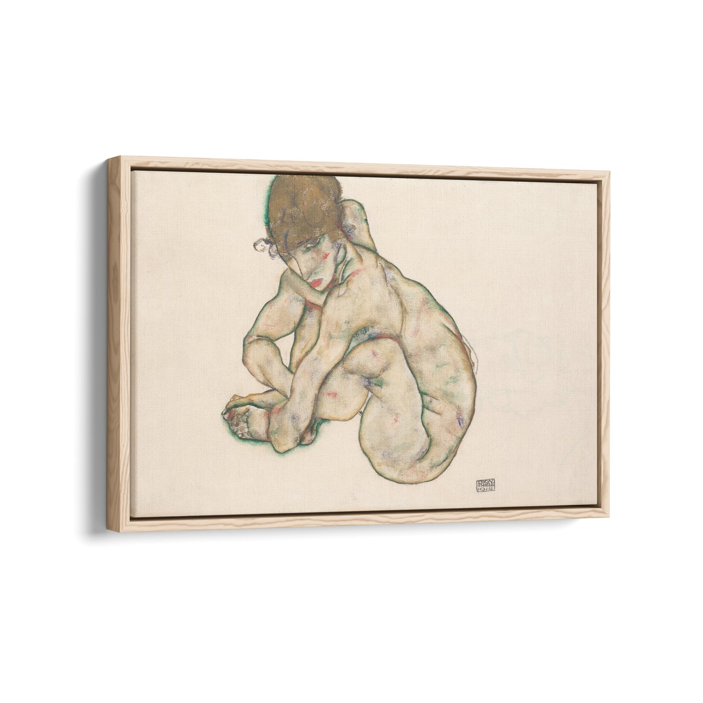 Crouching Nude Girl | Egon Schiele | 1918