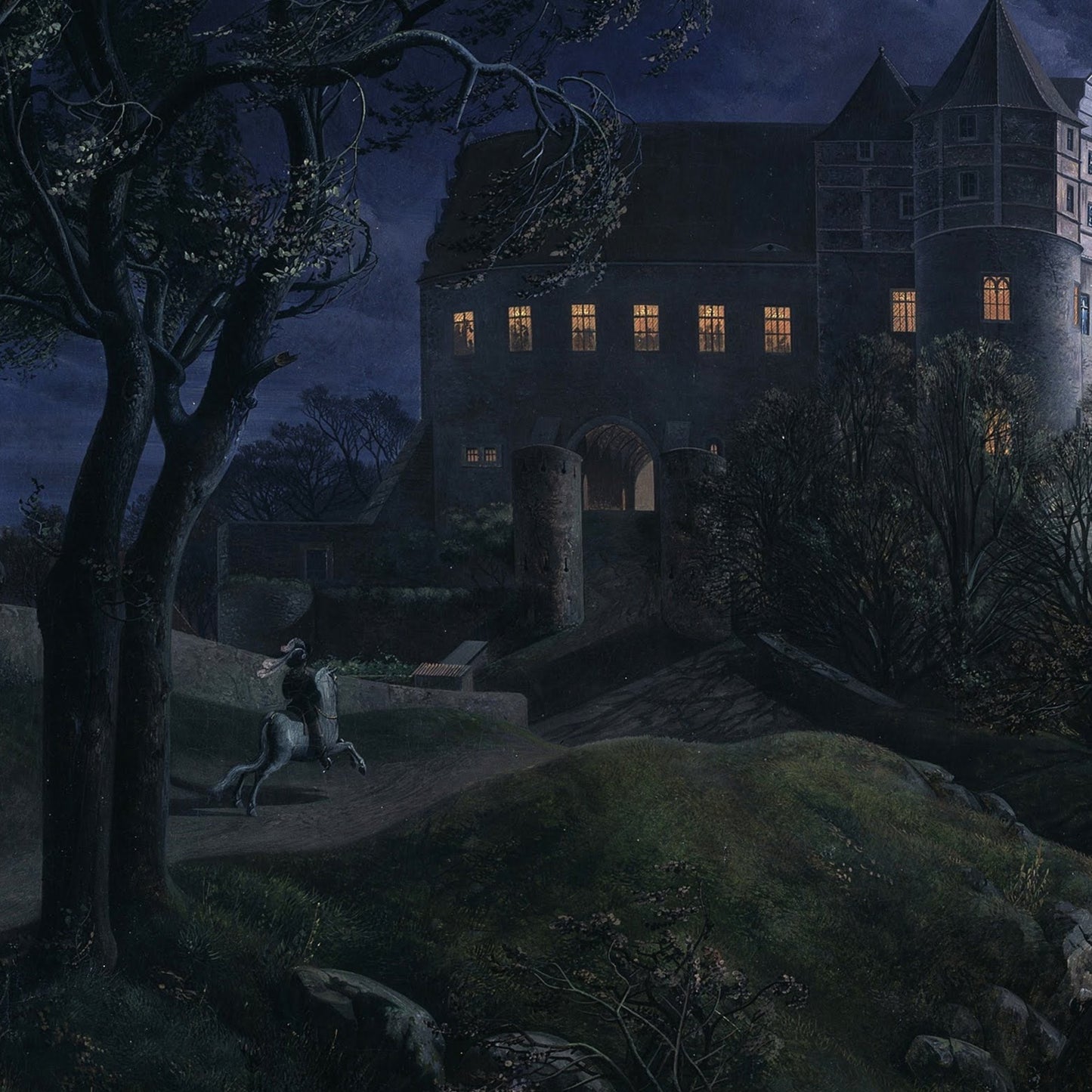 Scharfenberg Castle at Night | Ernst Ferdinand Oehme | 1827