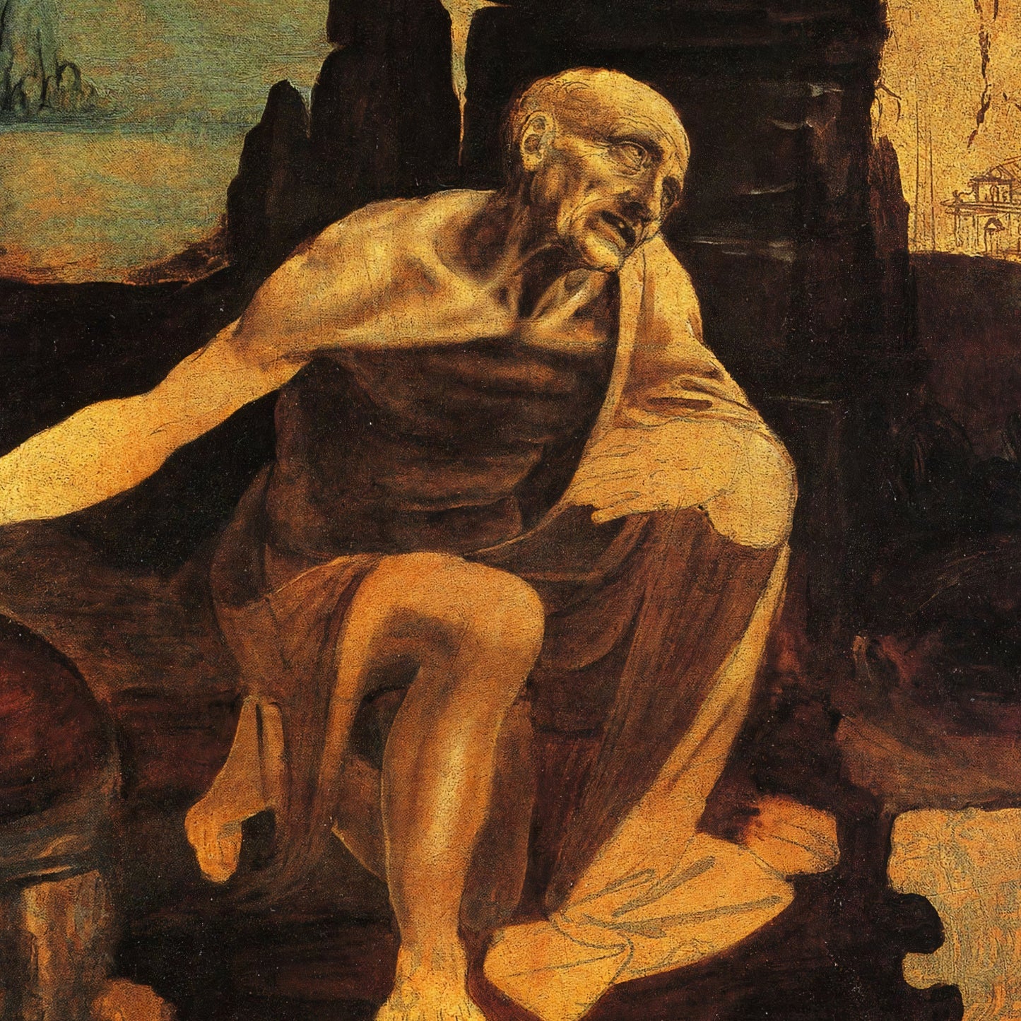 St. Jerome in the Wilderness | Leonardo da Vinci | c. 1480-90