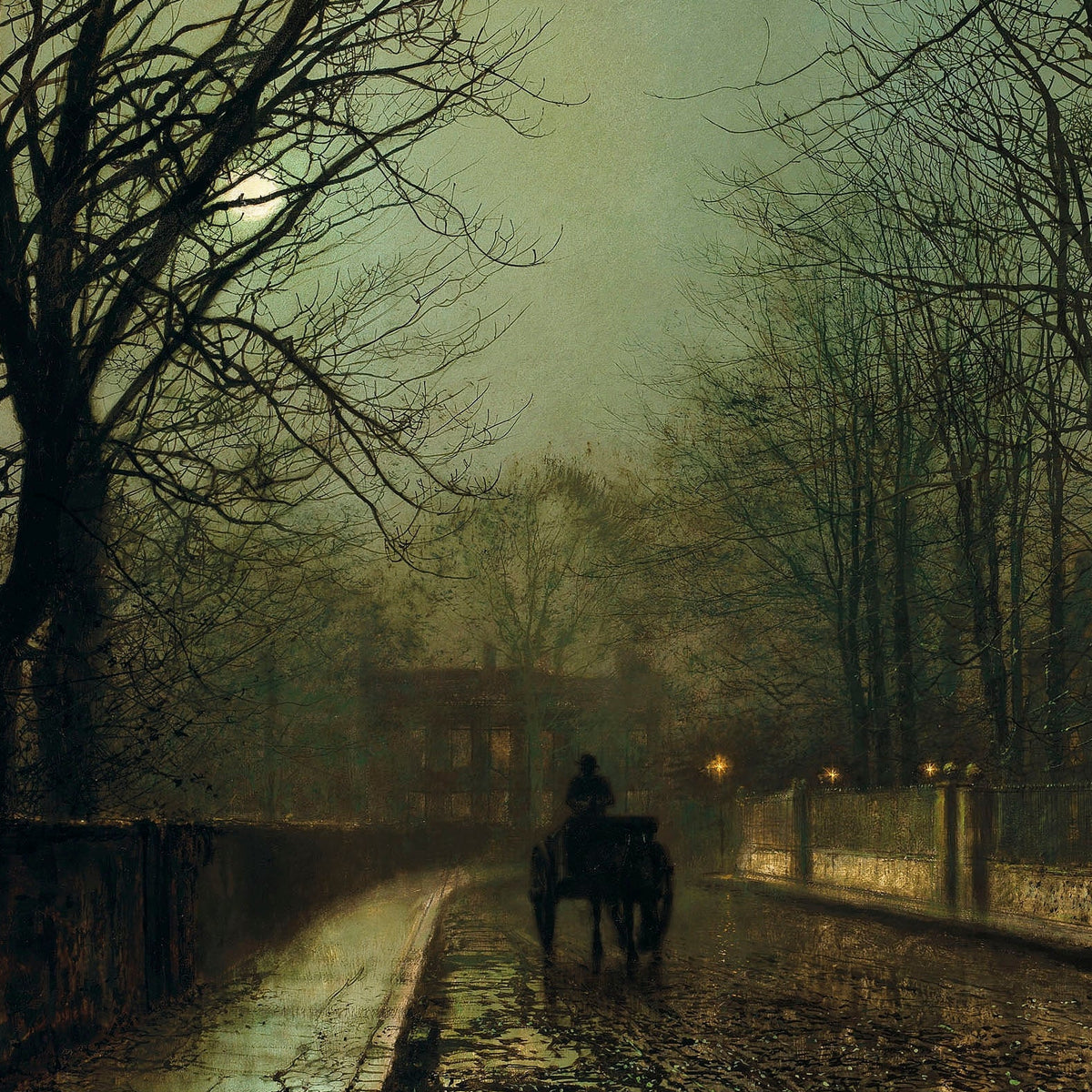 A Wet Moon, Putney Road | John Atkinson Grimshaw | 1886