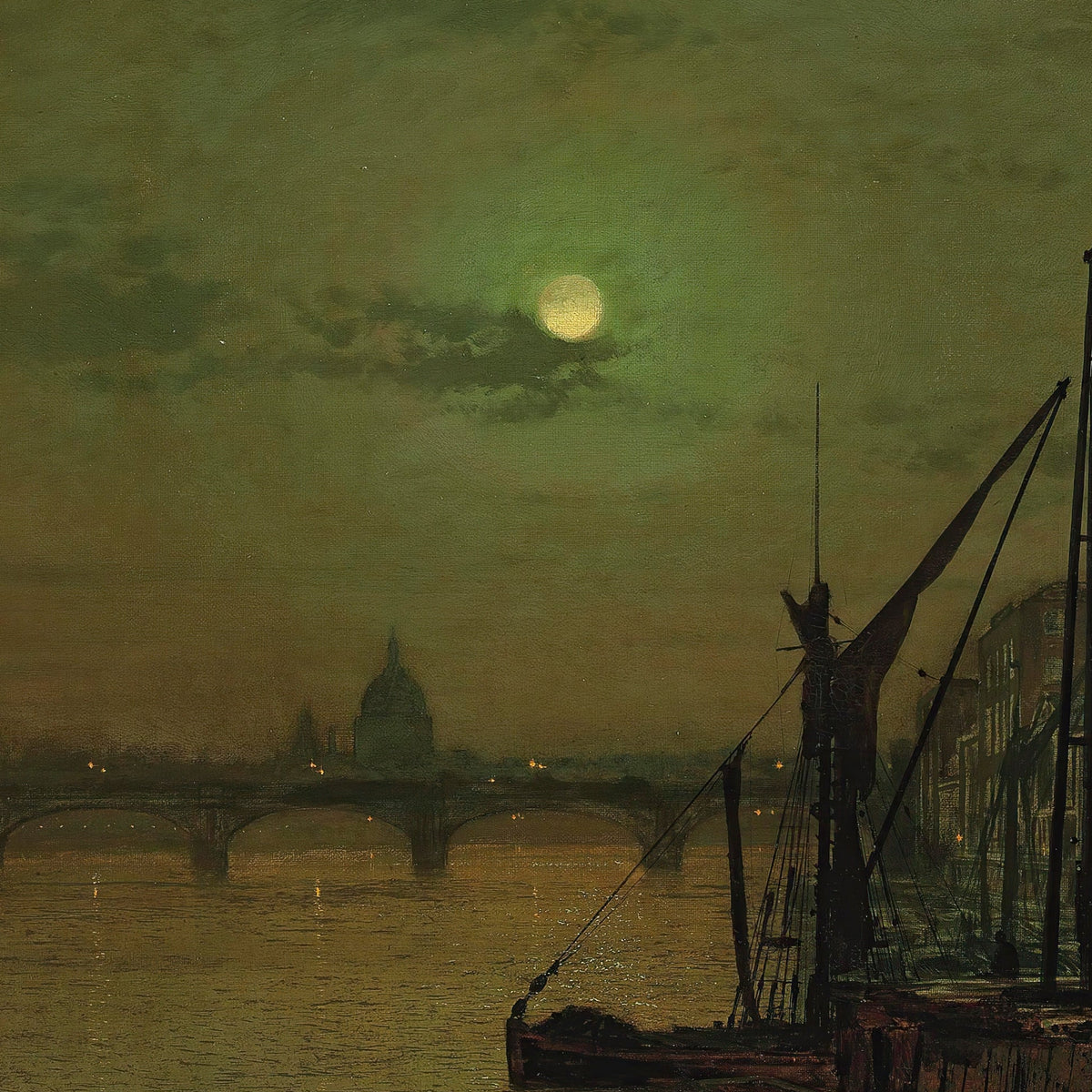 Waterloo Bridge, London, looking east | John Atkinson Grimshaw | 1883