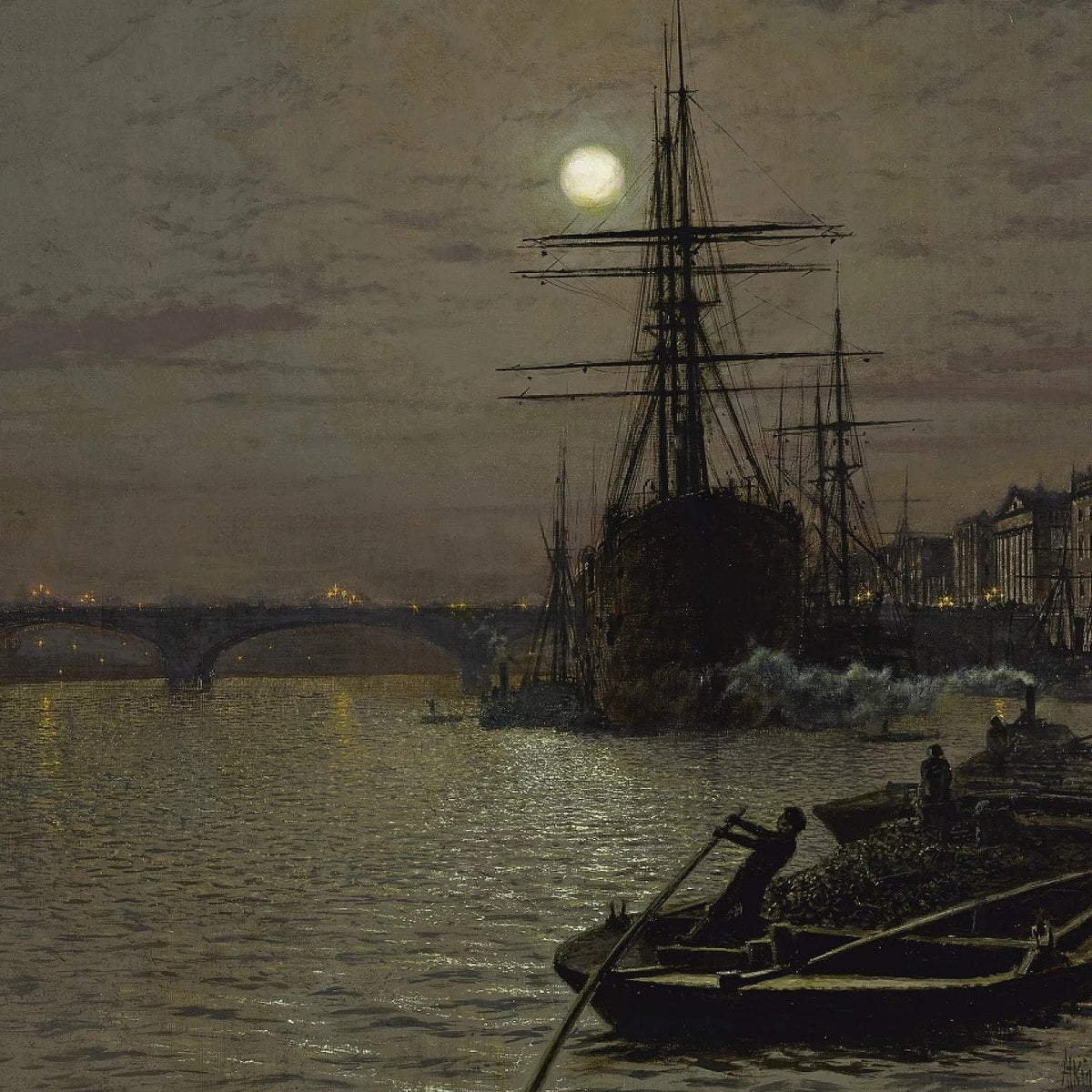 The Pool and London Bridge at Night | John Atkinson Grimshaw | 1884