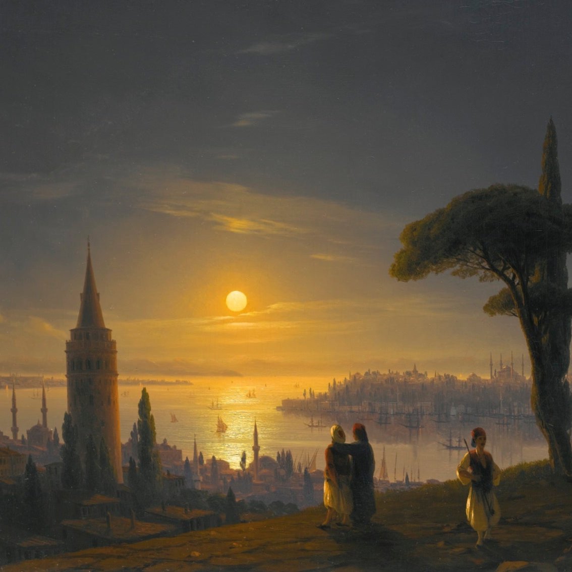 The Galata Tower by Moonlight | Ivan Aivazovsky | 1845
