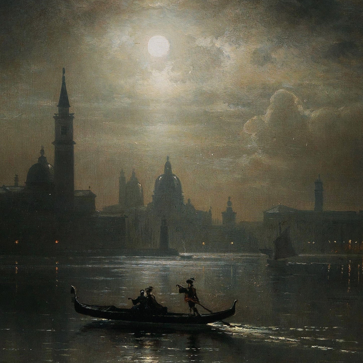 Venice, Full Moon over Santa Maria Salute | Karl Heilmayer | 19th Century
