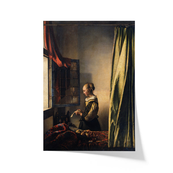 Girl Reading a Letter at an Open Window (Before Restoration