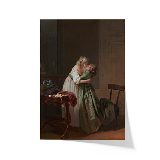 Two Young Women Kissing | Louis-Léopold Boilly | 1790-94