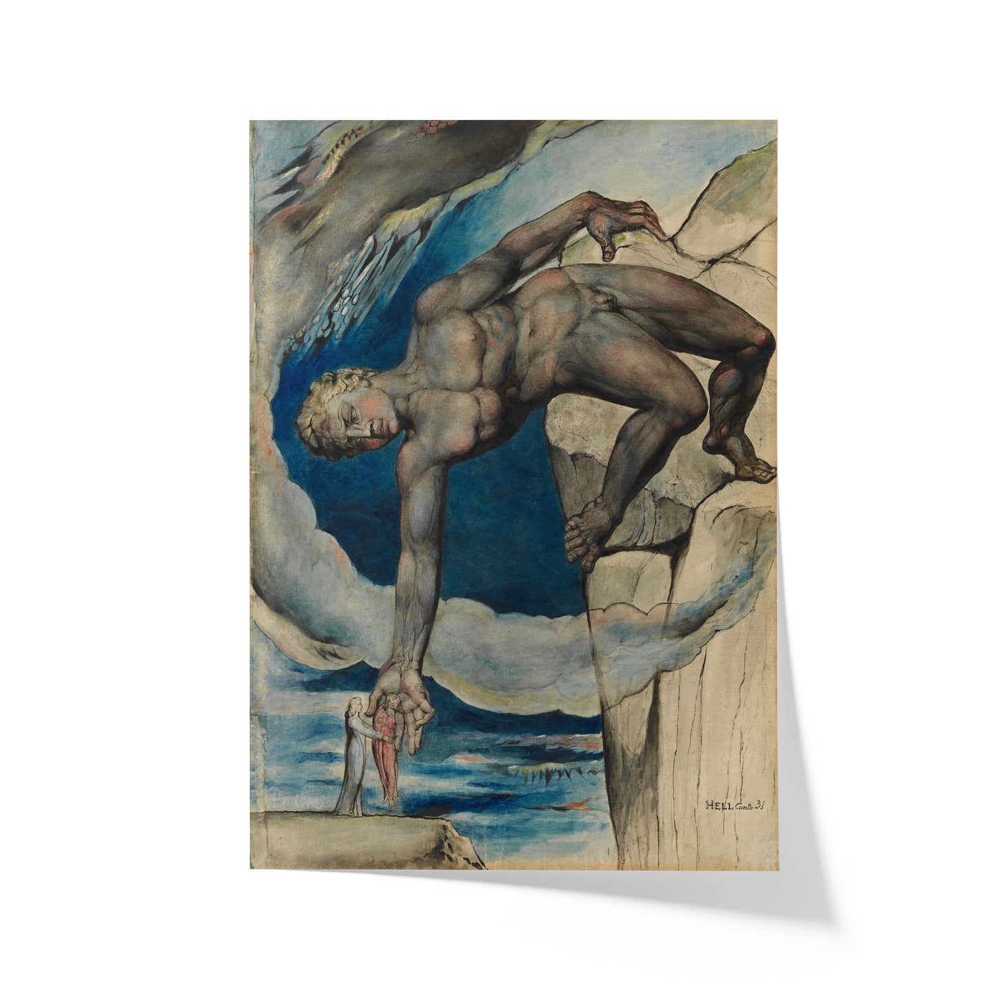 Antaeus Setting Down Dante and Virgil in the Last Circle of Hell | William Blake | 1824-27