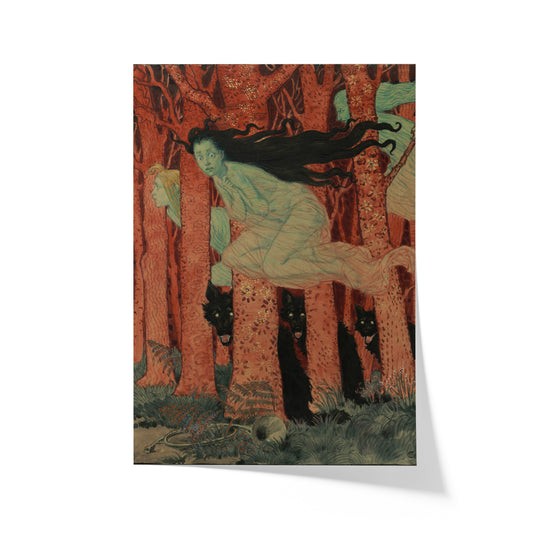 Three Witches and Three Wolves | Eugène Grasset | 1900
