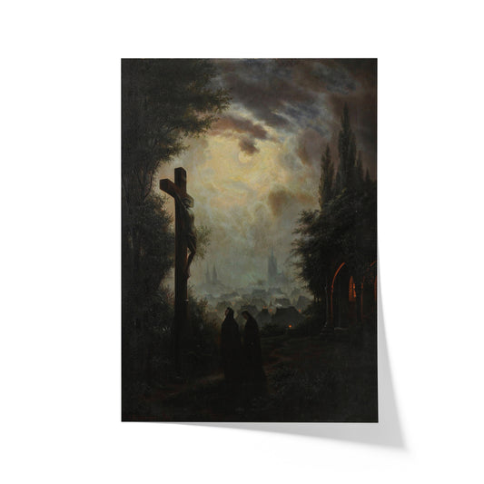 The Crucifix by Moonlight | Gustav Amberger | 1870