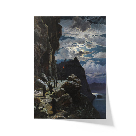 Monks Walk to the Mountain Monastery of Athos | Hermann Corrodi | 1905