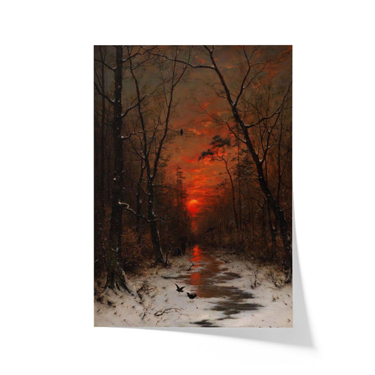 Sunset Over the Winter Forest | Heinrich Gogarten | 1881