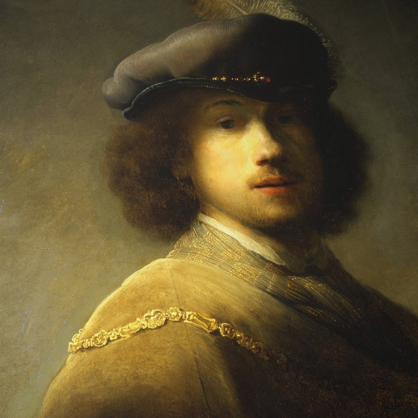 Self-Portrait with Plumed Beret | Rembrandt | 1629