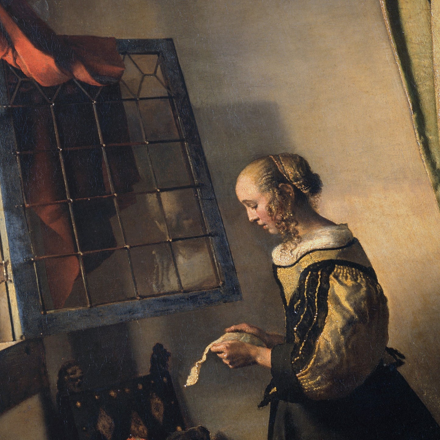 Girl Reading a Letter at an Open Window (Before Restoration) | Johannes Vermeer | 1657