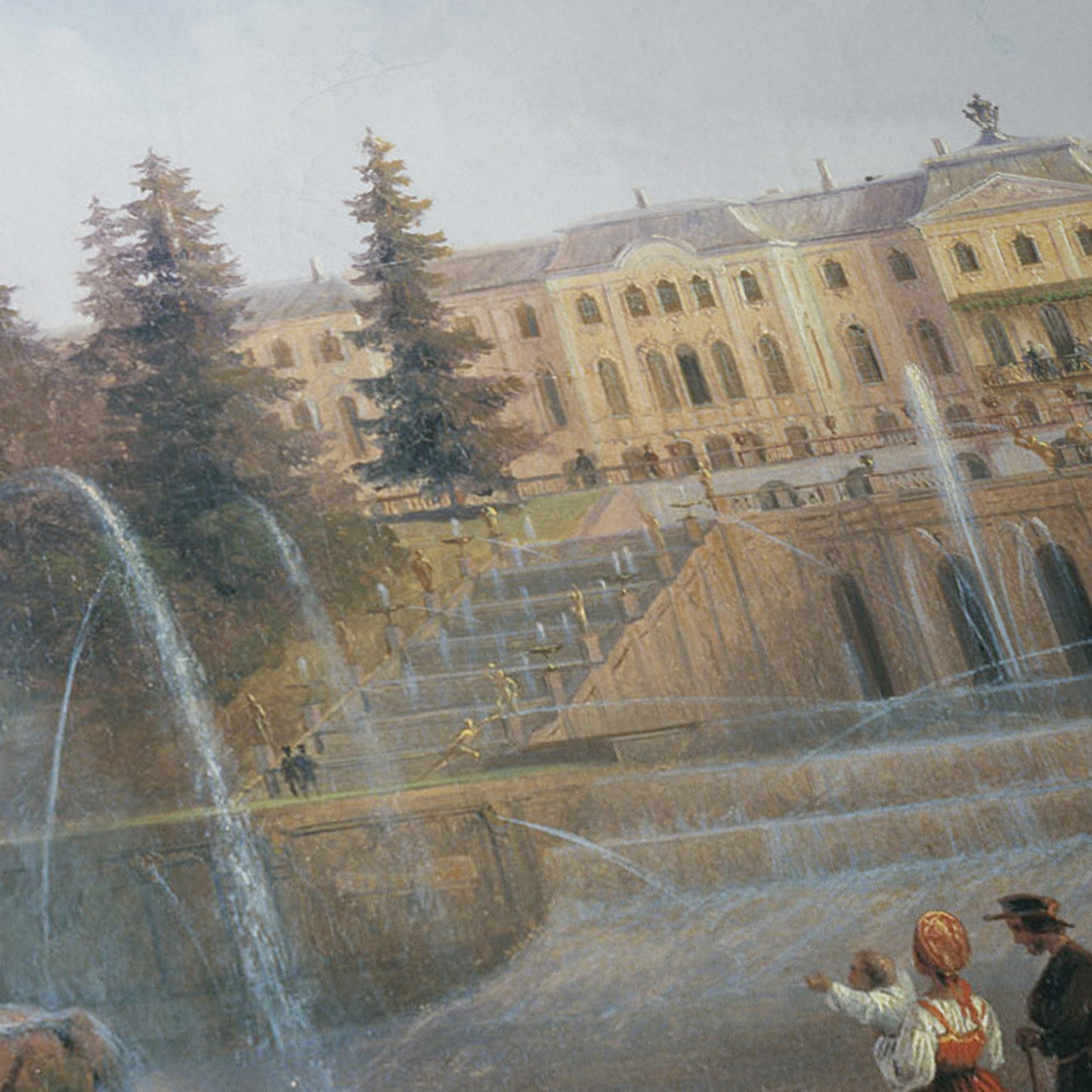 View of a Fountain and Peterhof Palace | Ivan Aivazovsky | 1837