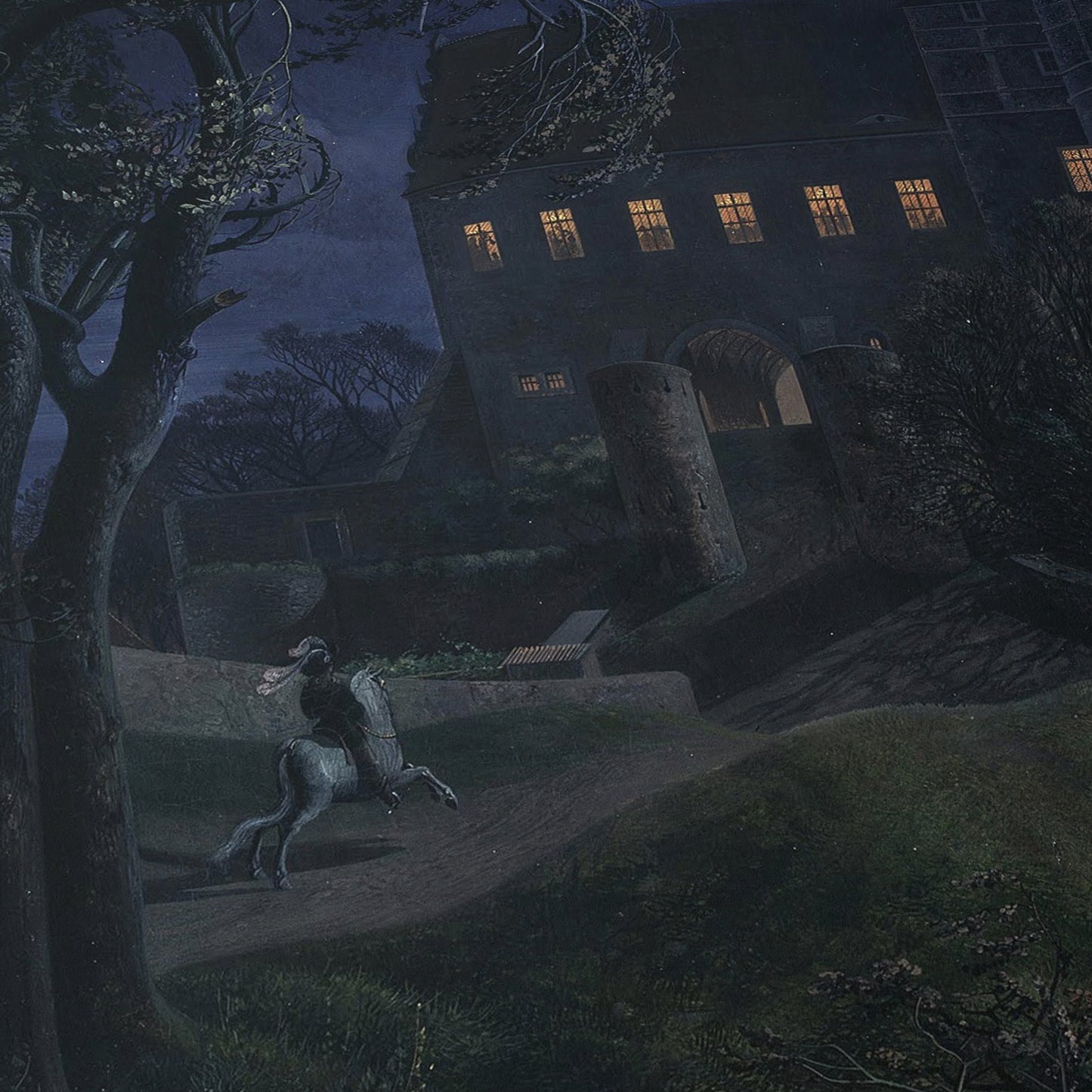 Scharfenberg Castle at Night | Ernst Ferdinand Oehme | 1827