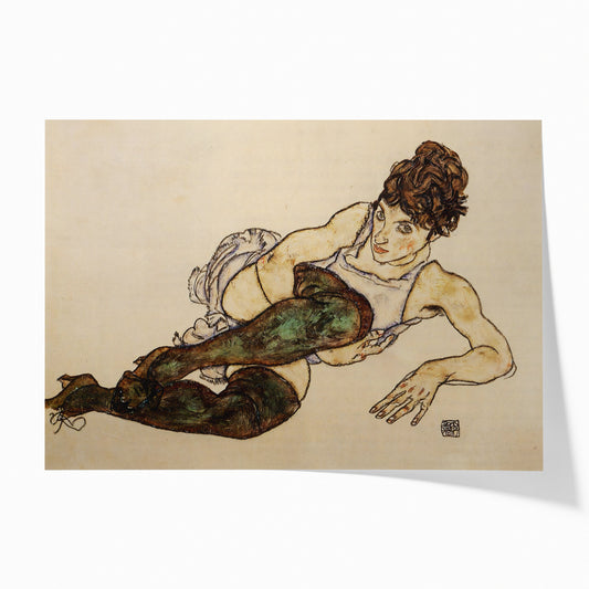 Reclining Woman with Green Stockings | Egon Schiele | 1917