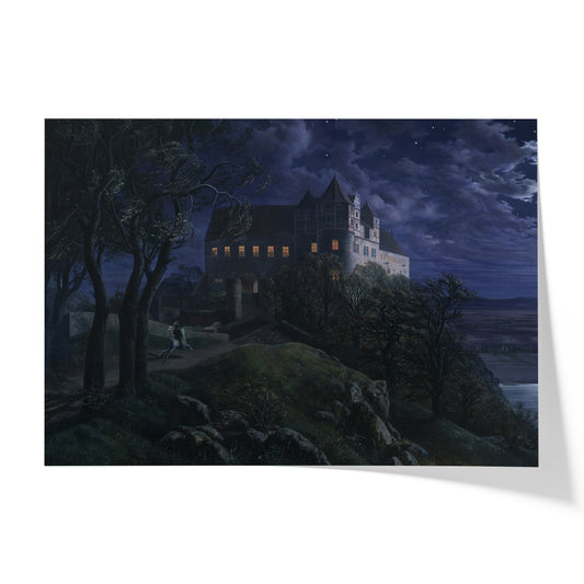Scharfenberg Castle at Night | Ernst Ferdinand Oehme | 1827