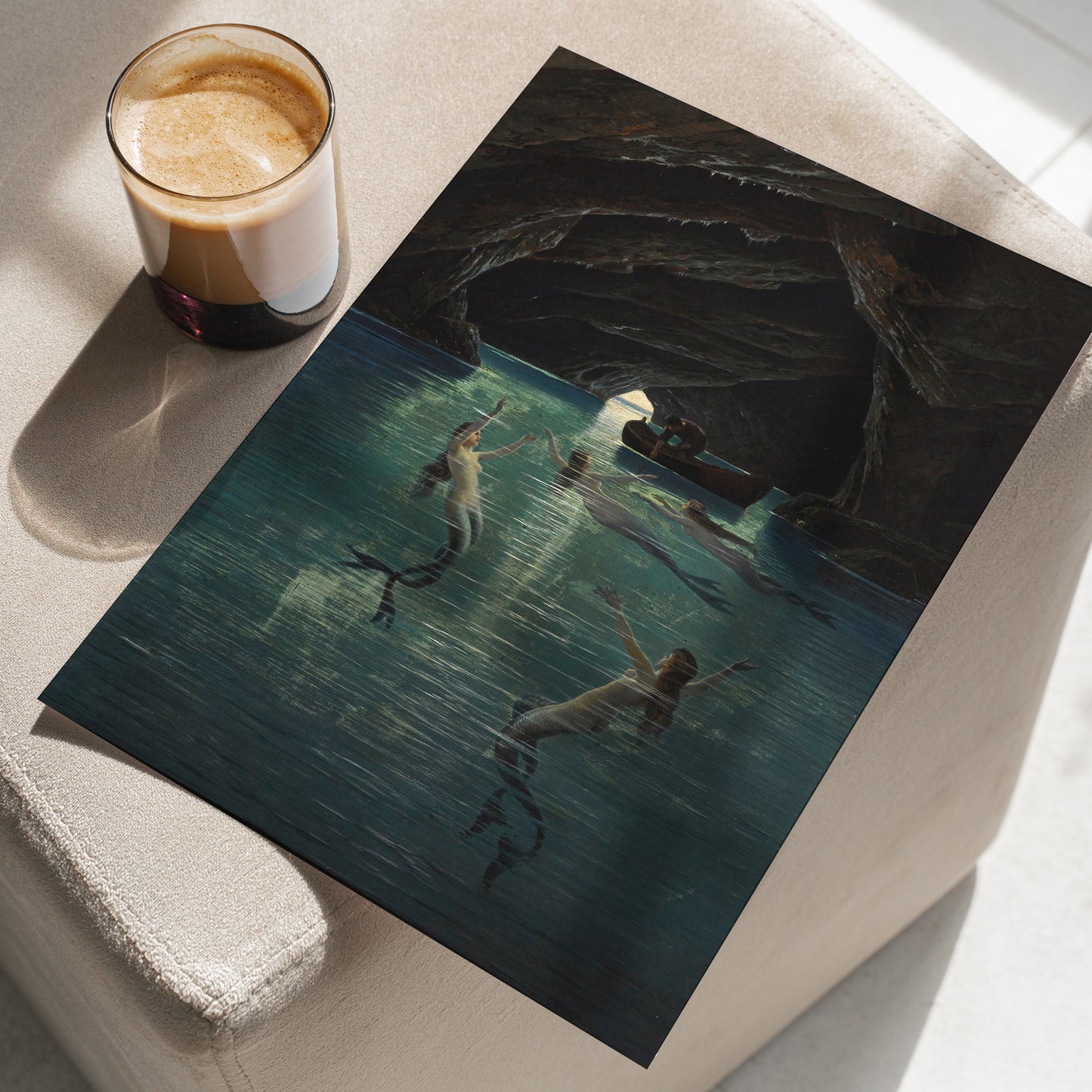 Fisherman and Mermaids in the blue Grotto in Capri | Hermann Corrodi | 20th Century