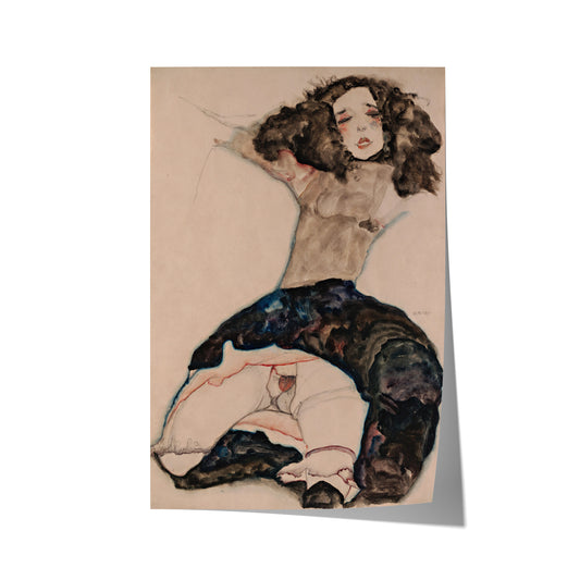 Black-Haired Girl with Lifted Skirt | Egon Schiele | 1911