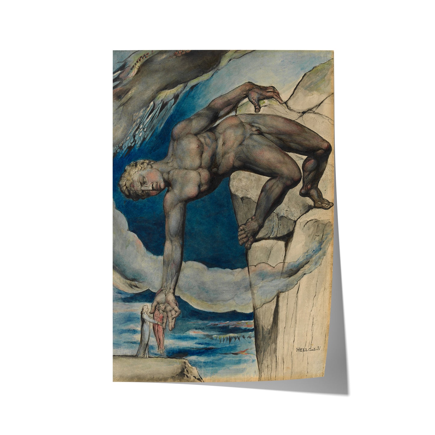 Antaeus Setting Down Dante and Virgil in the Last Circle of Hell | William Blake | 1824-27