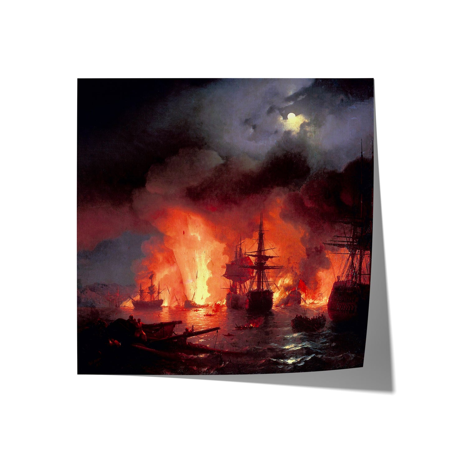 Battle of Çesme at Night | Ivan Aivazovski | 1848