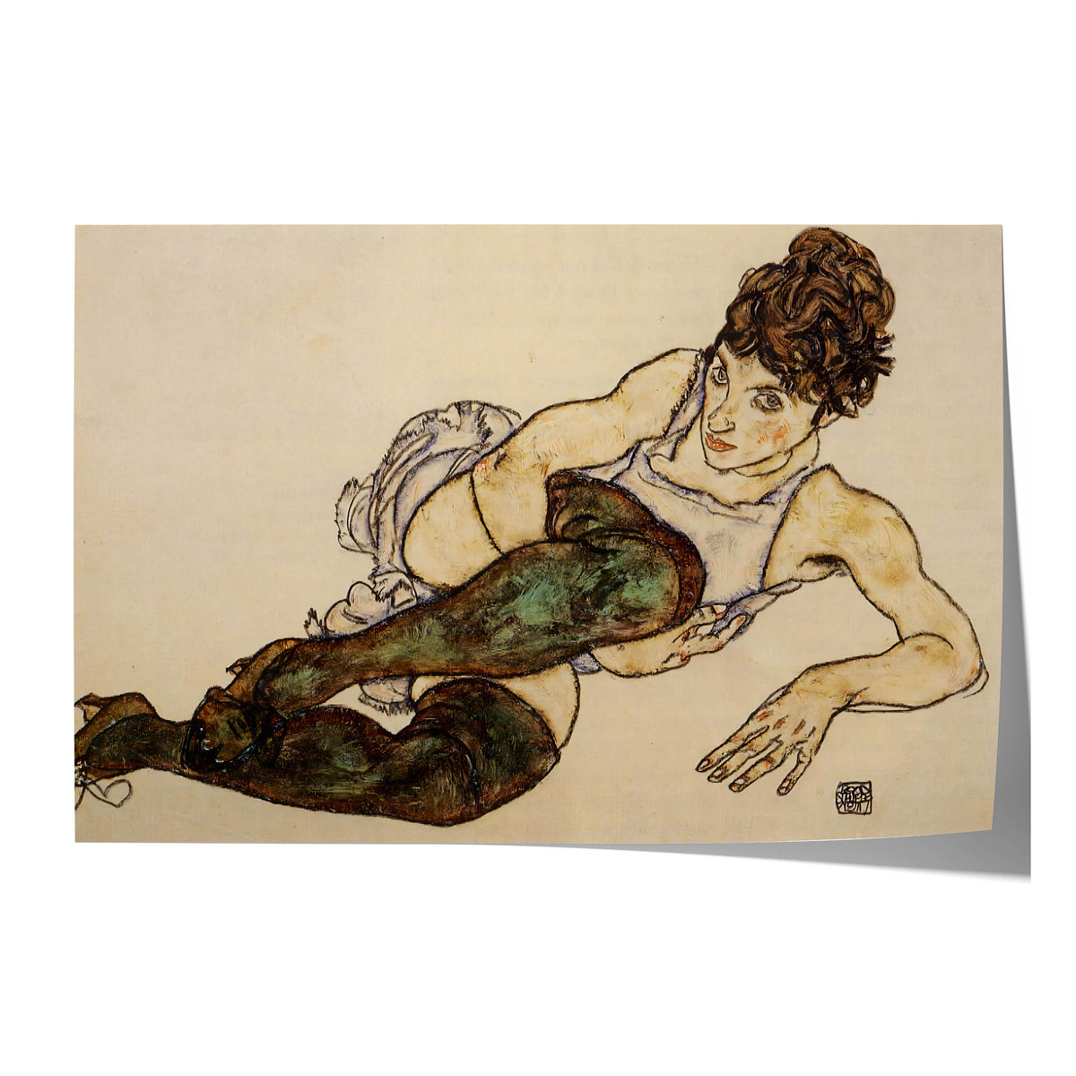 Reclining Woman with Green Stockings | Egon Schiele | 1917
