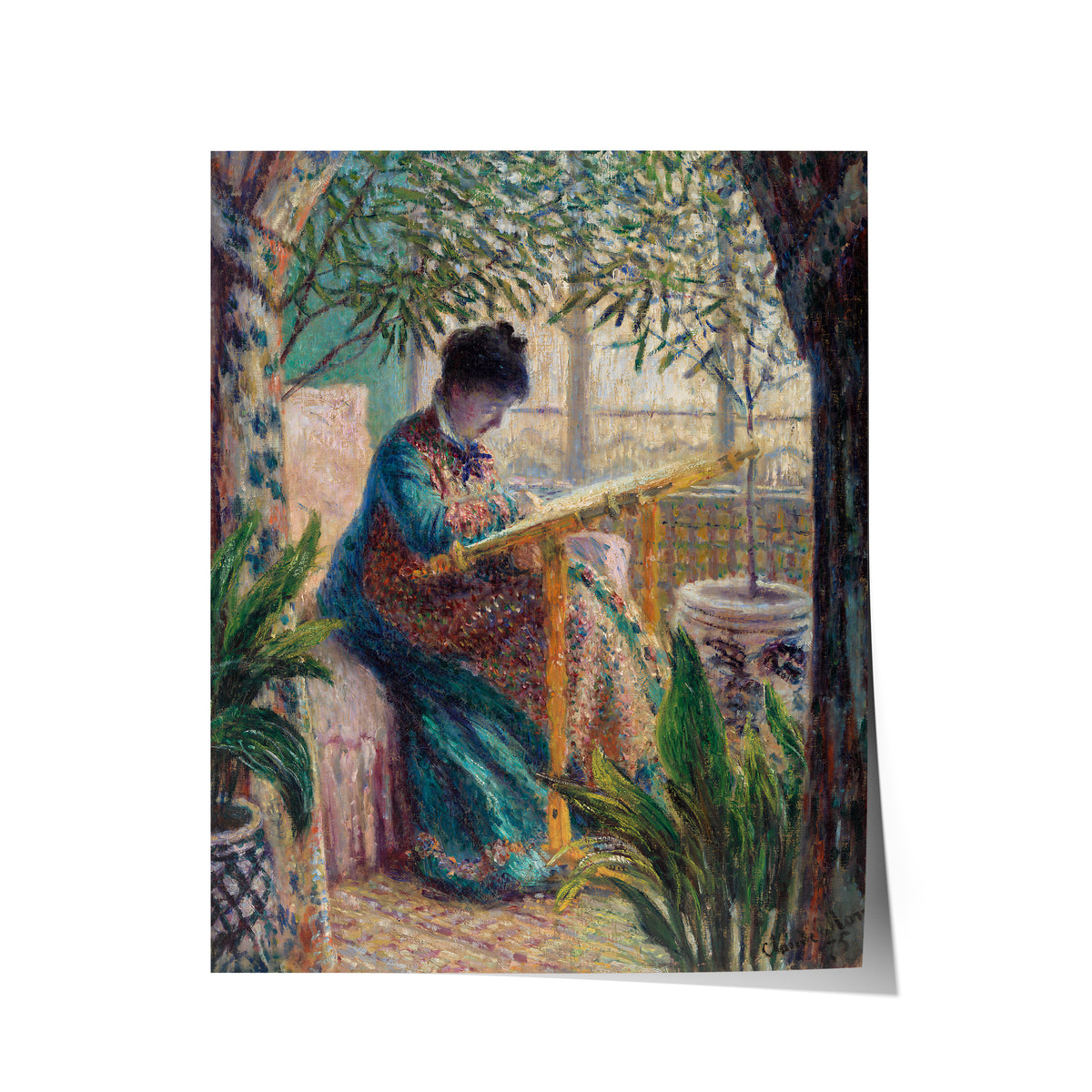 Madame Monet Embroidering | Claude Monet | 1875