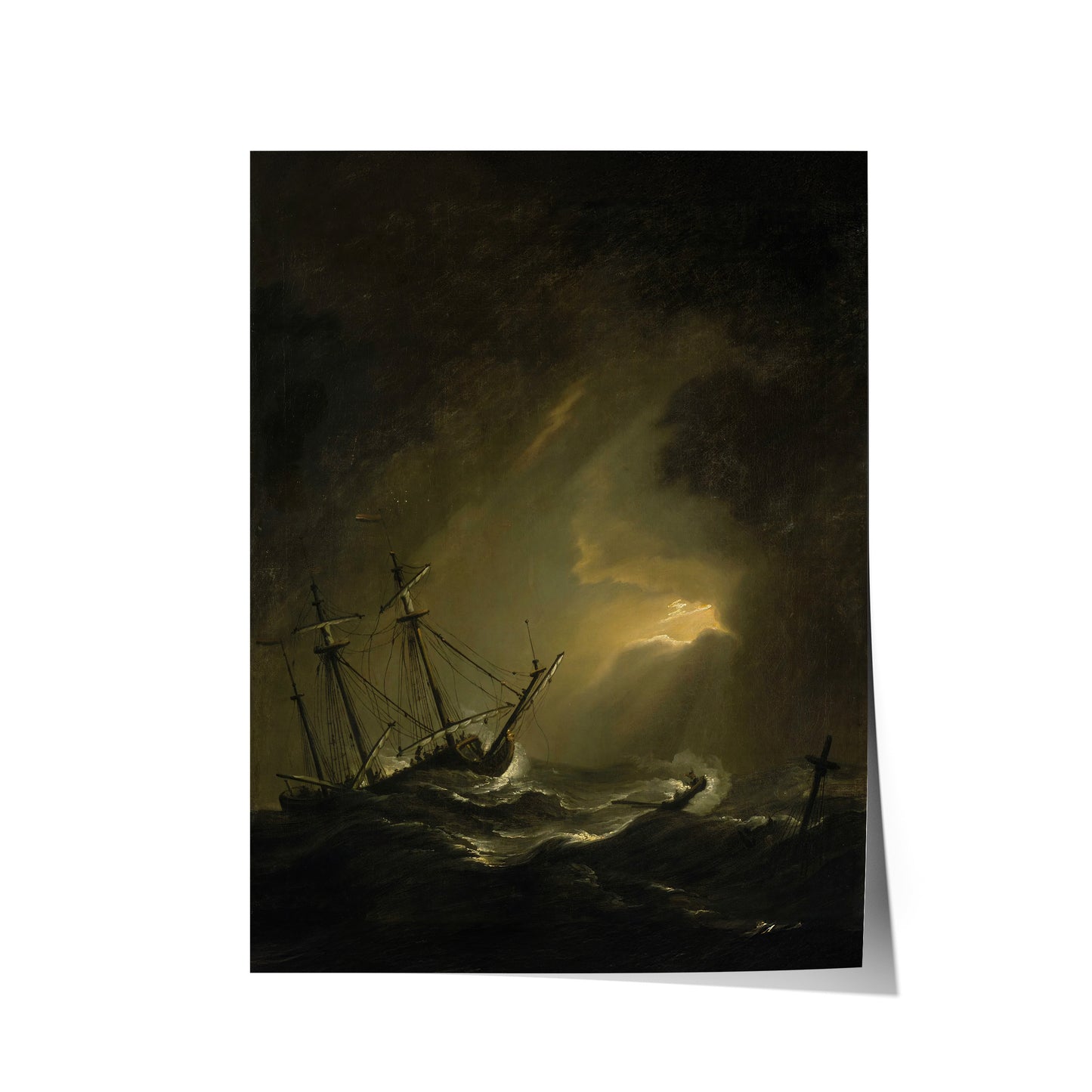 A Small Dutch Ship Riding out a Storm | Williem Van de Velde The Younger | 1700s