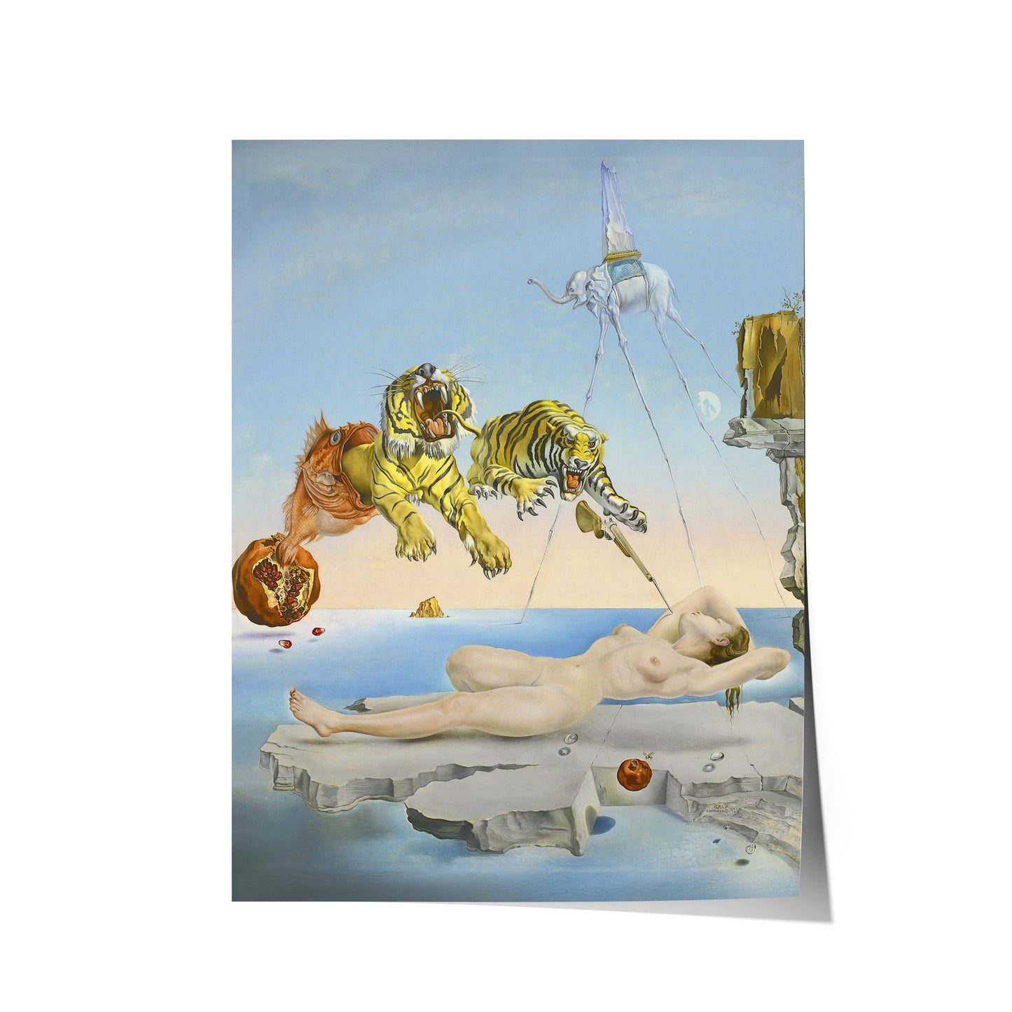 Dream Caused by the Flight of a Bee Around a Pomegranate a Second Before Awakening | Salvador Dalí | 1944