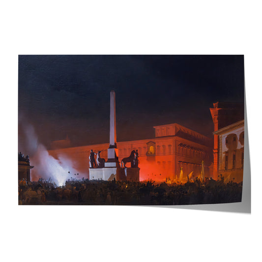 Blessing of Pius IX from the Quirinale at Night | Ippolito Caffi | 1848