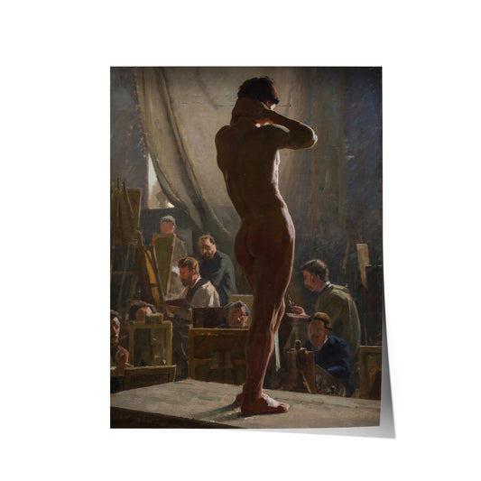 Male Nude in the Studio of Bonnat | Laurits Tuxen | 1877