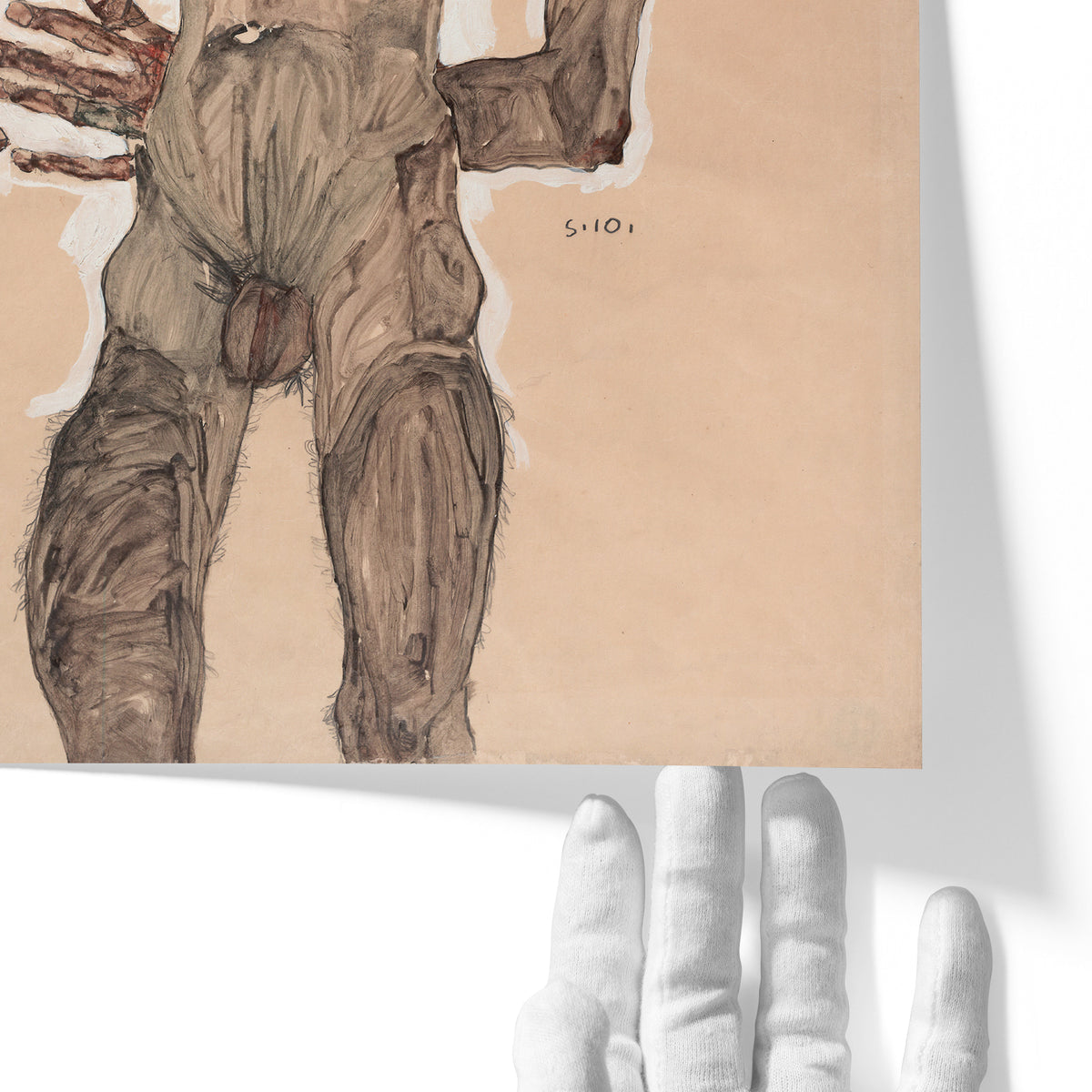 Nude Self-Portrait, Grimacing | Egon Schiele | 1910