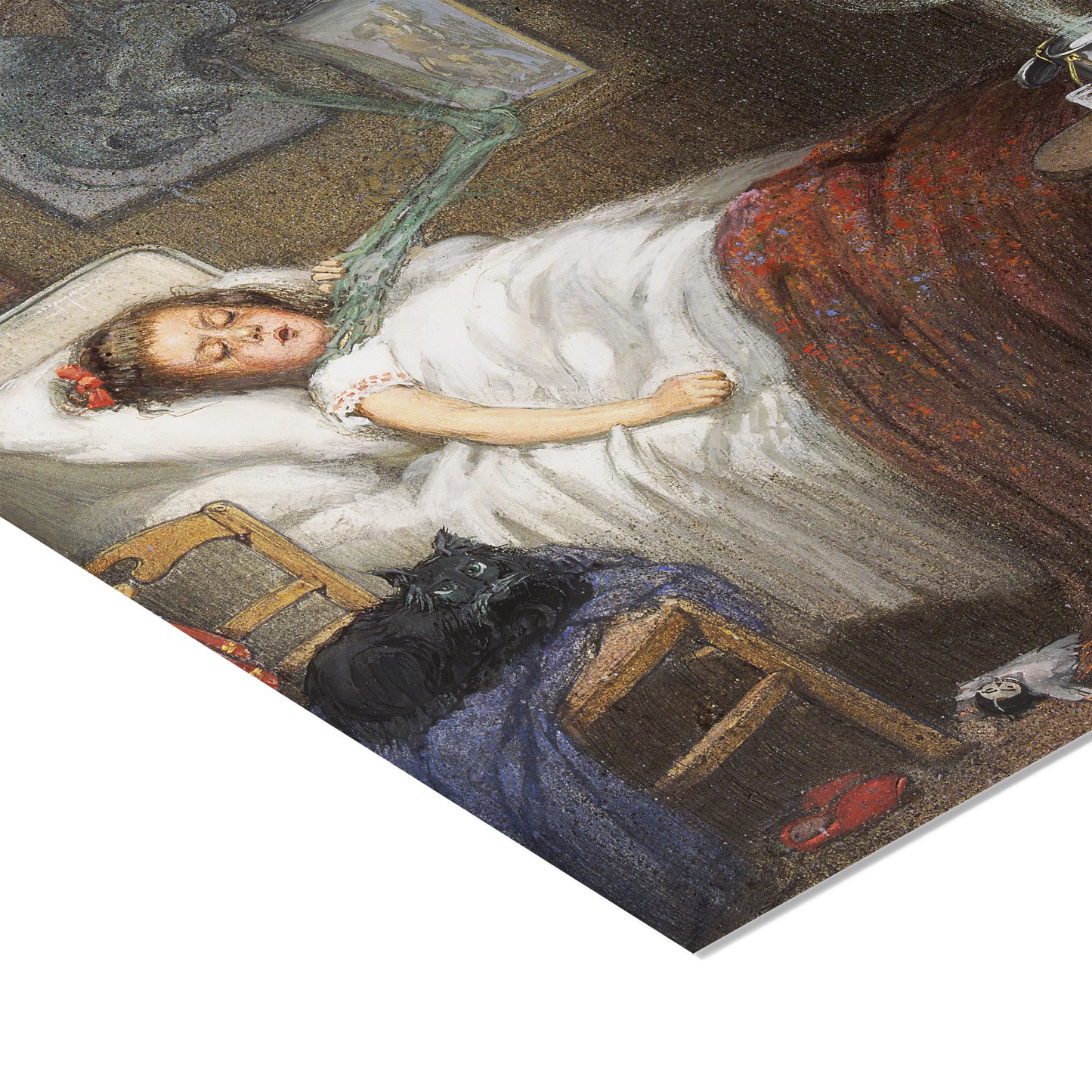 Ghostly Skeleton Trying to Strangle a Sick Child (Diphtheria) | Richard Tennant Cooper | 20th Century