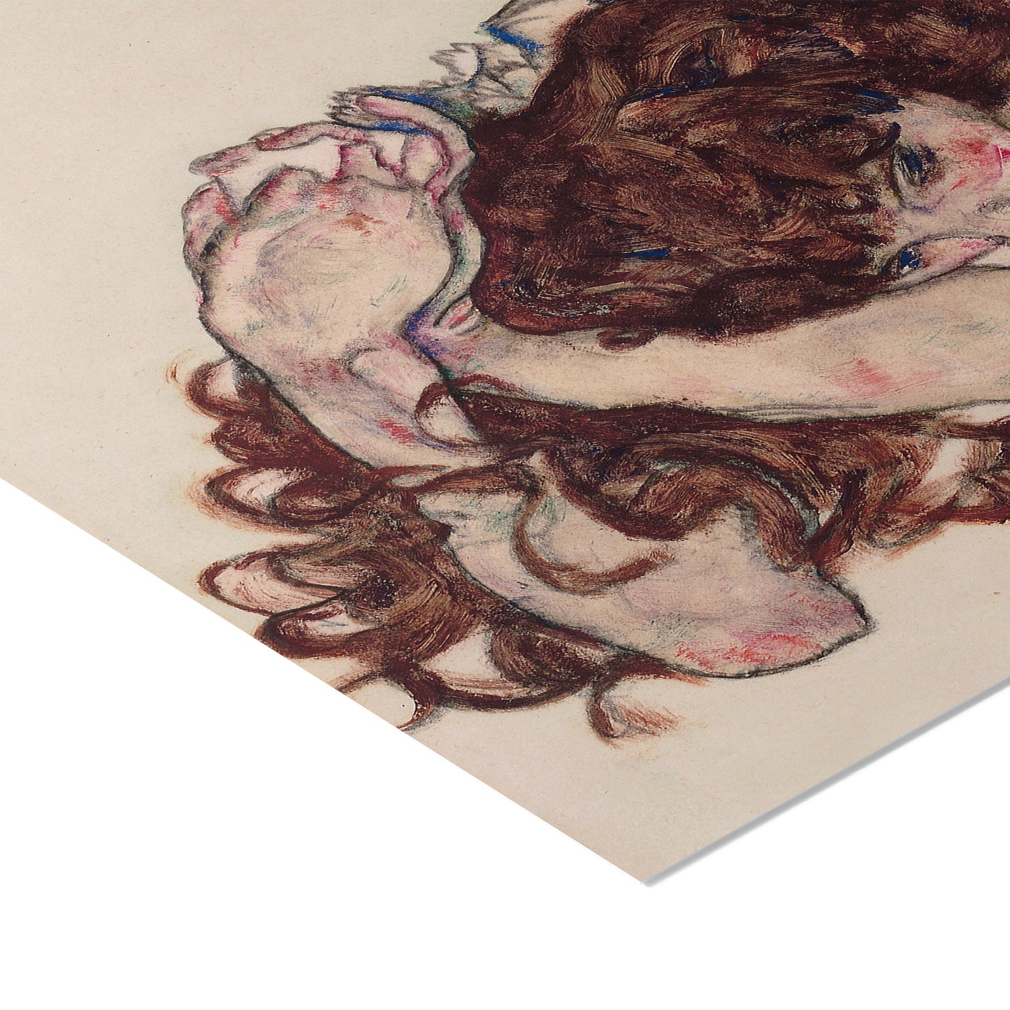Kneeling girl, Resting on Both Elbows | Egon Schiele | 1917