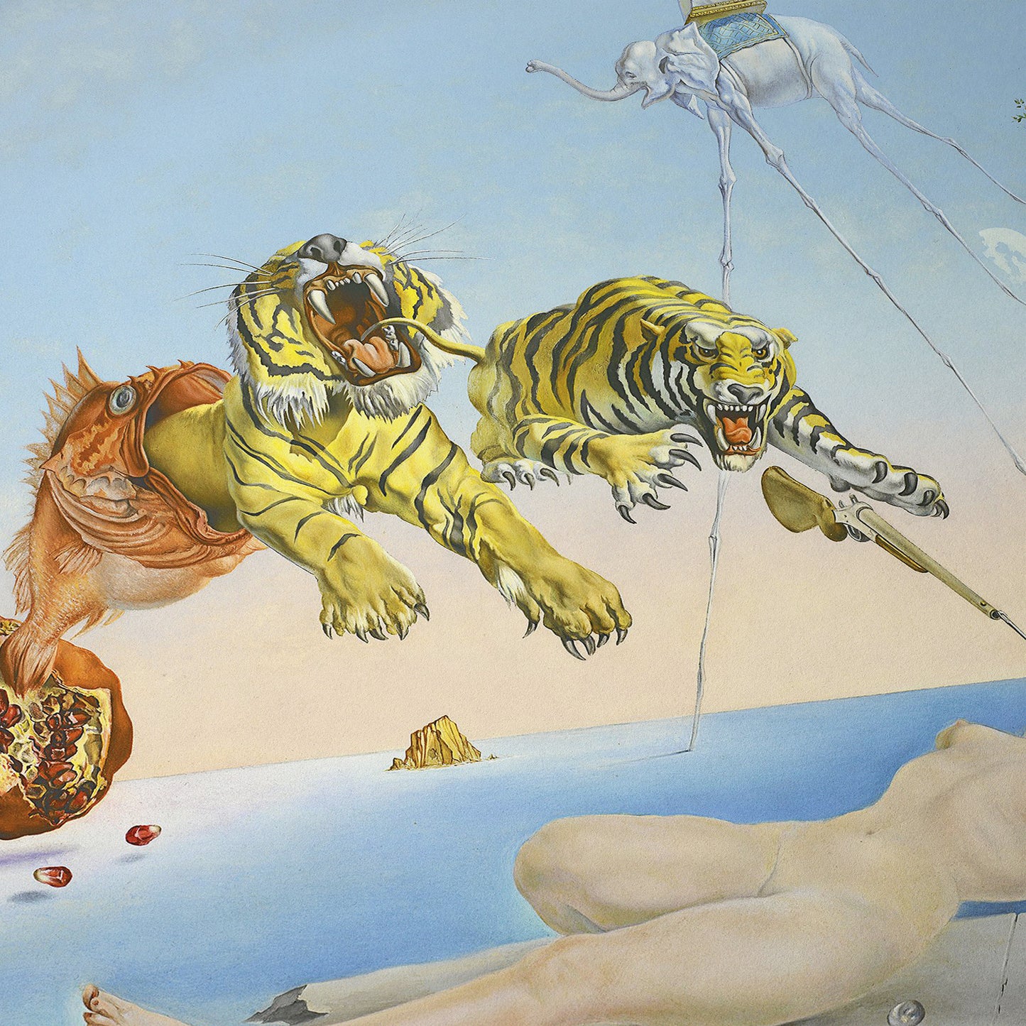 Dream Caused by the Flight of a Bee Around a Pomegranate a Second Before Awakening | Salvador Dalí | 1944