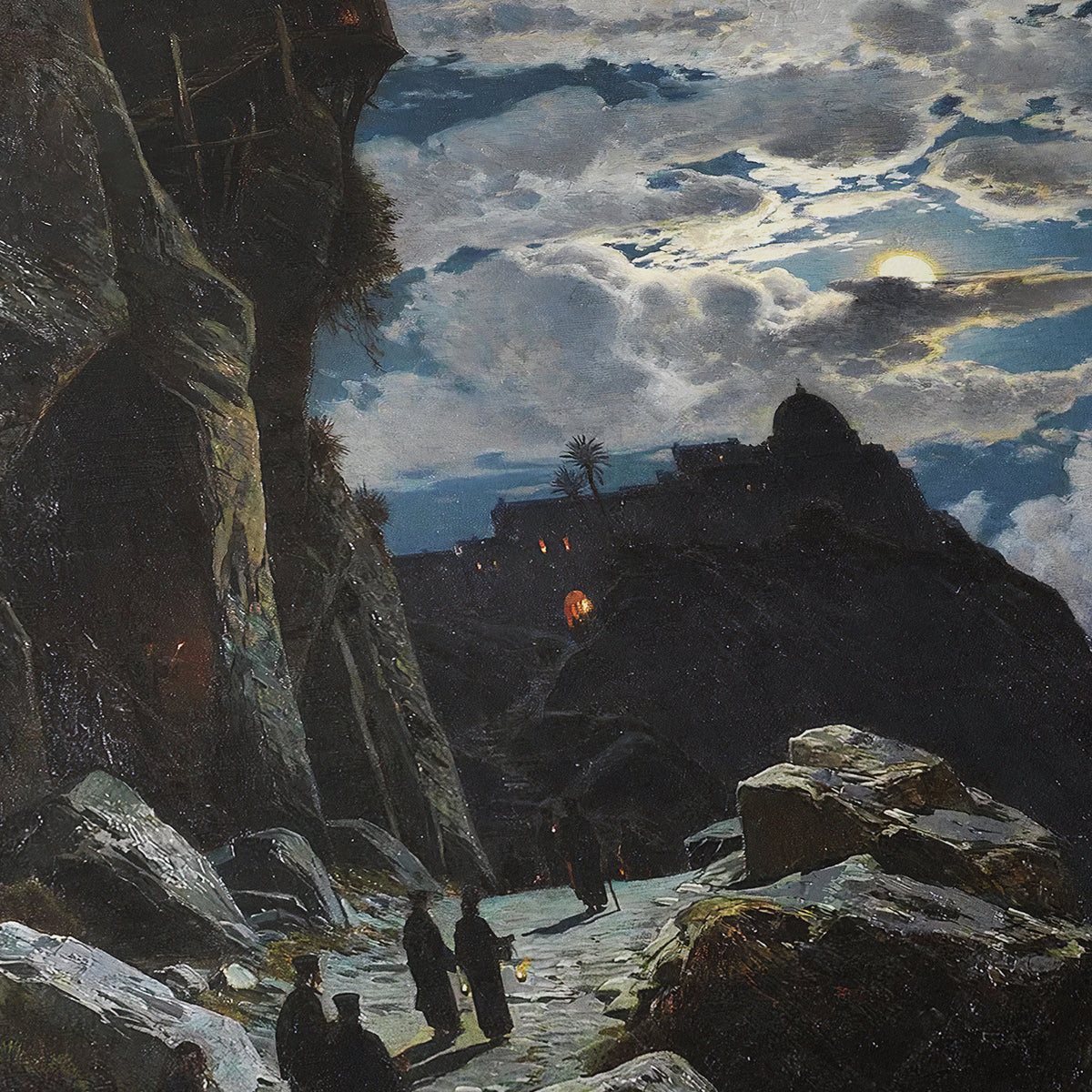 Monks Walk to the Mountain Monastery of Athos | Hermann Corrodi | 1905